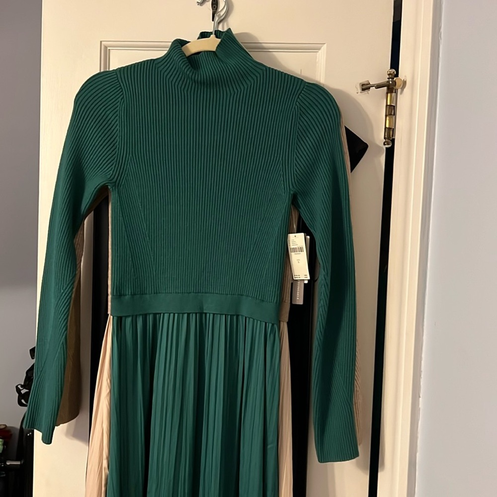 Anthropologie The Thea Twofer Sweater Dress in Holly size Small NWT